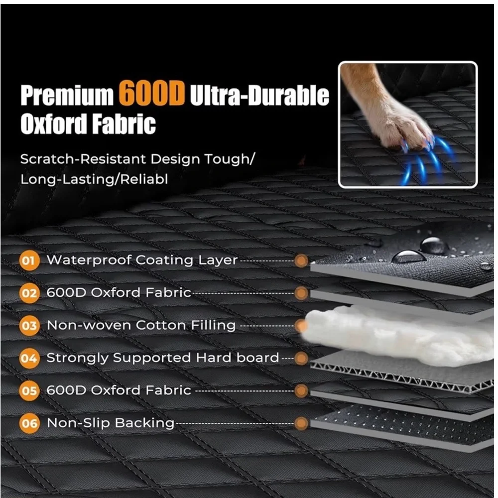 Foldable Puppy🐶Back Seat Extender w Hard Bottom for Dogs🐕Up to 50 lbs
